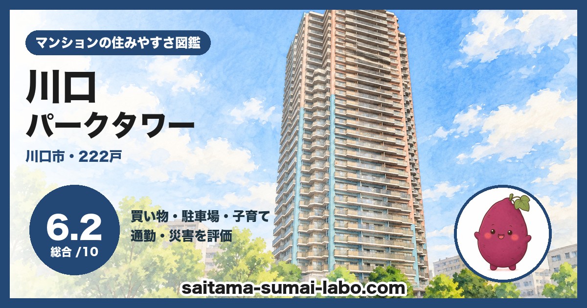 川口パークタワーの住みやすさ（総合6.2）