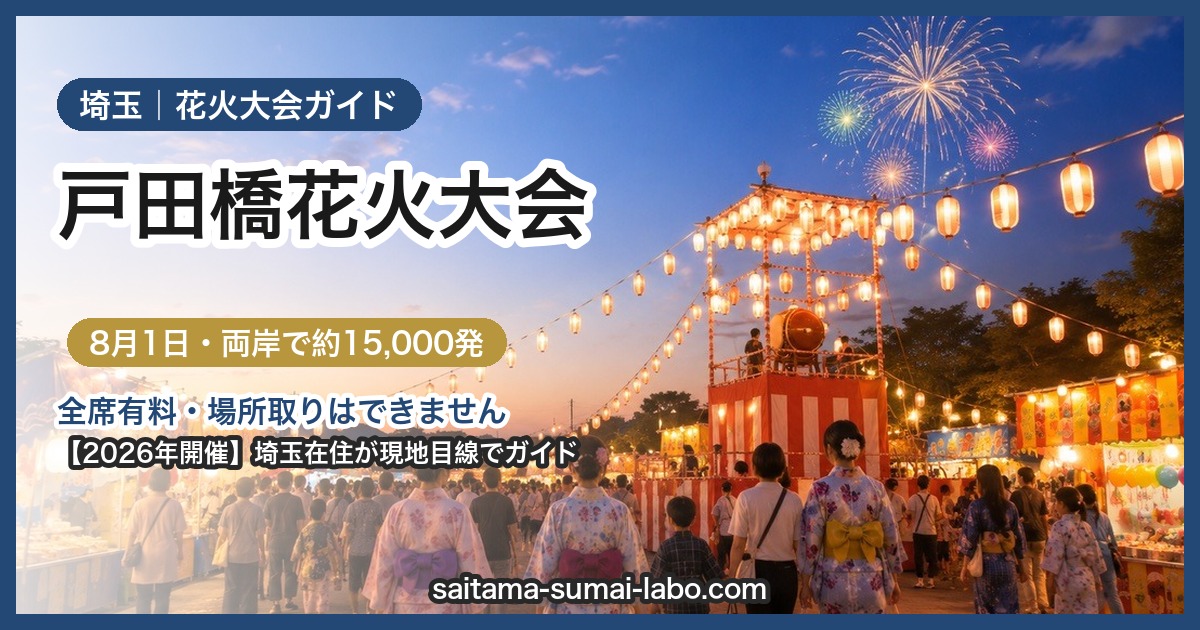 戸田橋花火大会ガイド|戸田橋上流の荒川河川敷